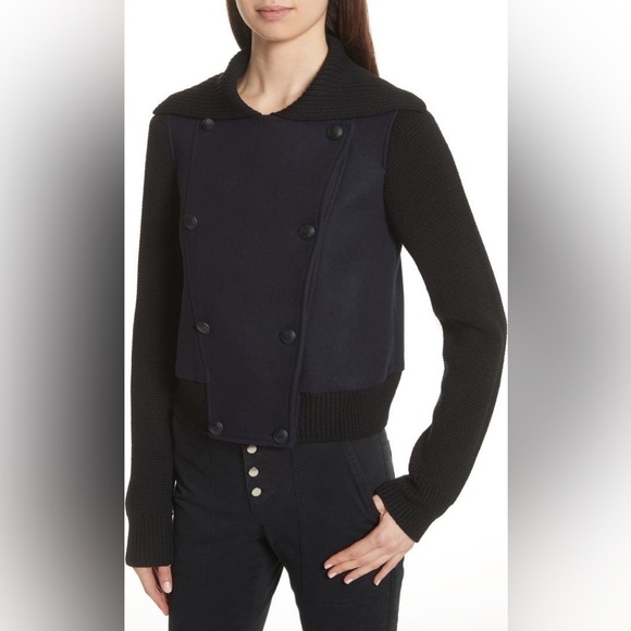 A.L.C. Bryant Merino Wool Blend Jacket in Black size L - Picture 7 of 16